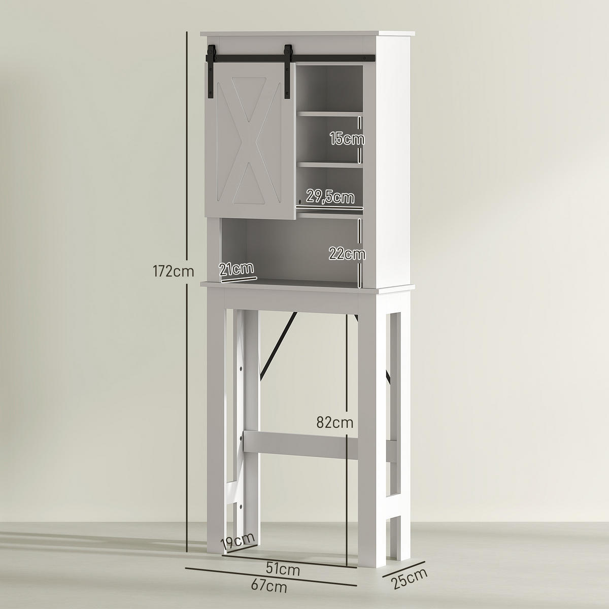 HÄNGESCHRANK Weiß 1 Stück - Weiß, Kunststoff (67/172/25cm) - GiPP