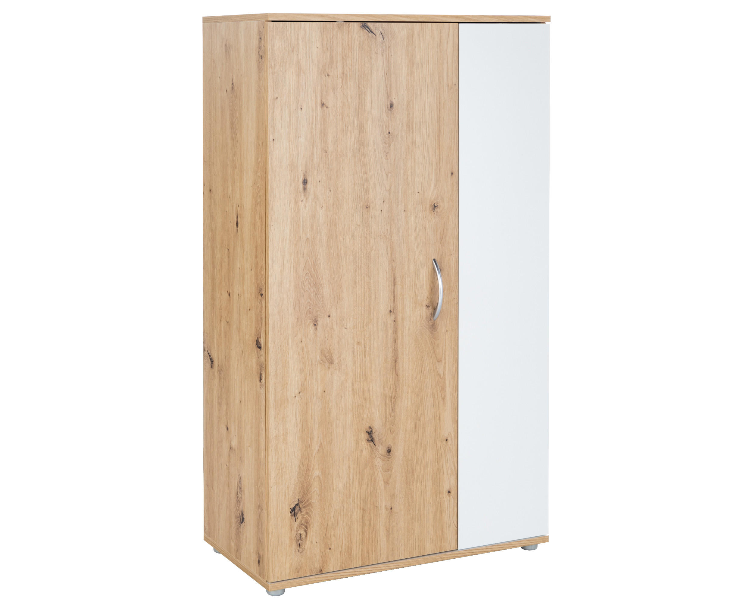 MEHRZWECKSCHRANK 70/121/35 cm Weiß Artisan Oak - Silberfarben/Eiche Artisan, Holzwerkstoff/Kunststoff (70/121/35cm) - arthur berndt