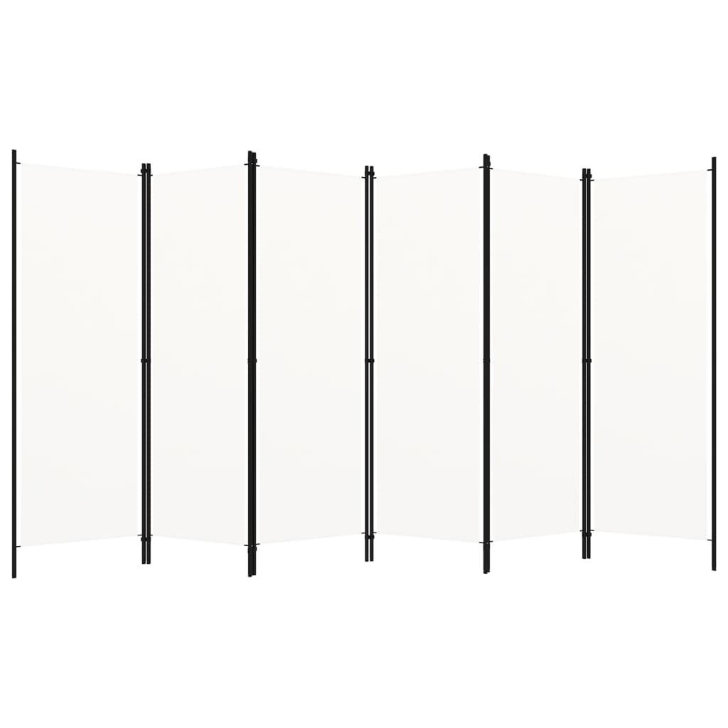 RAUMETEILER 6-teilig Weiss 300/180 Cm - Weiß, Textil (180/0.1/300cm) - vidaXL