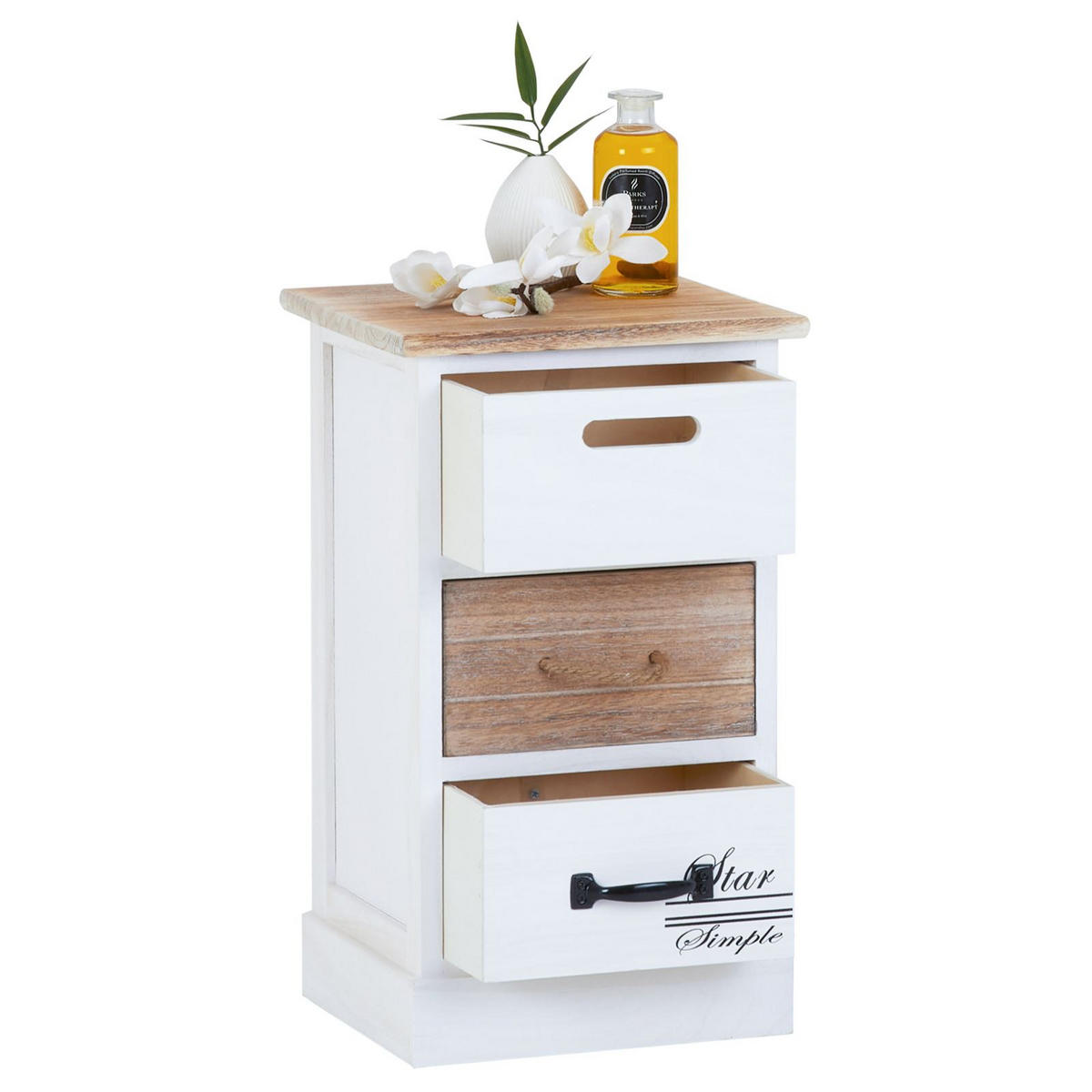 KOMMODE SALVA - Weiß, Holz (29/50/27cm) - CARO-Möbel