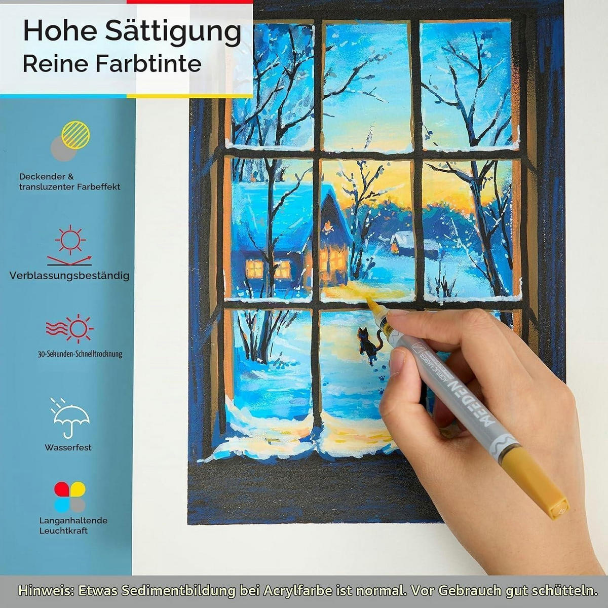 ACRYLSTIFTE 120 Farben Doppelspitze Schnelltrocknend Wasserfest - Multicolor, Kunststoff (1/1/16.5cm)