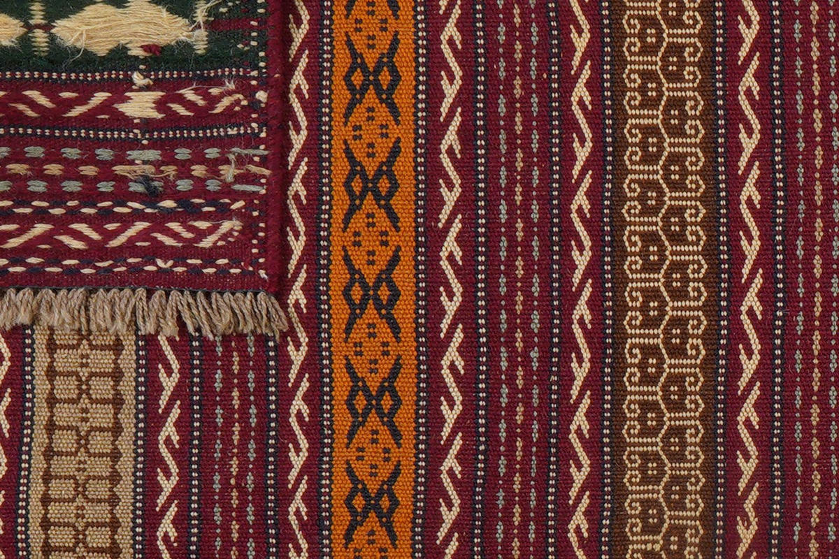 KELIM-TEPPICH handgewebt Kordi Violett 203/147 cm Schurwolle - Violett, Textil (147/203cm) - Looma