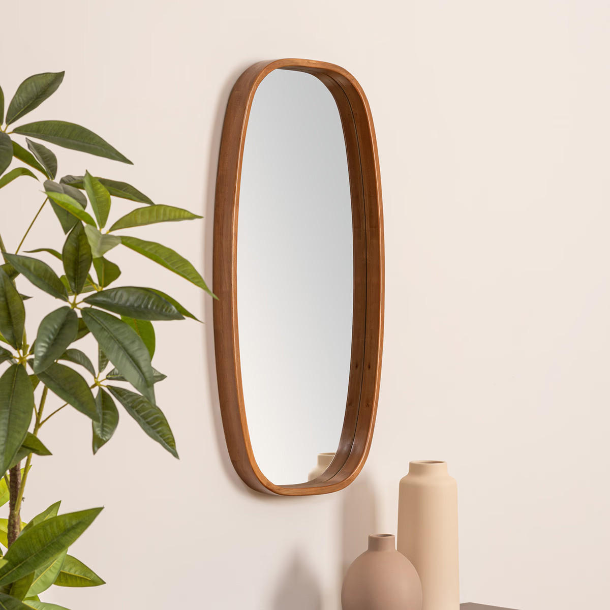 SPIEGEL mit hellem Holzrahmen 40/5/80 cm - Braun, Holz (5/80/40cm) - Atmosphera Createur d´interieur