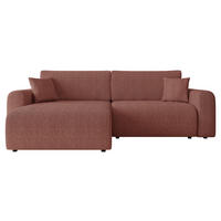 ECKSOFA Floryn L Cord - Schwarz/Rosa, Holz/Kunststoff (245/145cm) - MIRJAN24