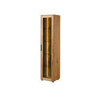 VITRINE Wildeiche 46x43x203 natur geölt LINDAU #20 - Braun, Holz (46/203/43cm) - Massivmoebel24