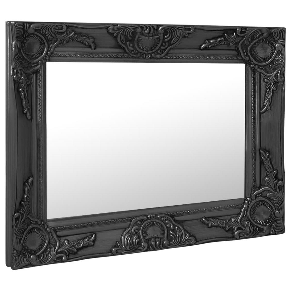 WANDSPIEGEL im Barock-Stil 50x40 cm Schwarz - Schwarz, Holz (40/2/50cm) - furnicato