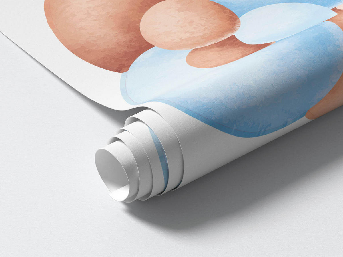 WANDAUFKLEBER 130x226cm - Teddybären mit Luftballons - Multicolor, Kunststoff (130/226/0.1cm) - Wallfluent