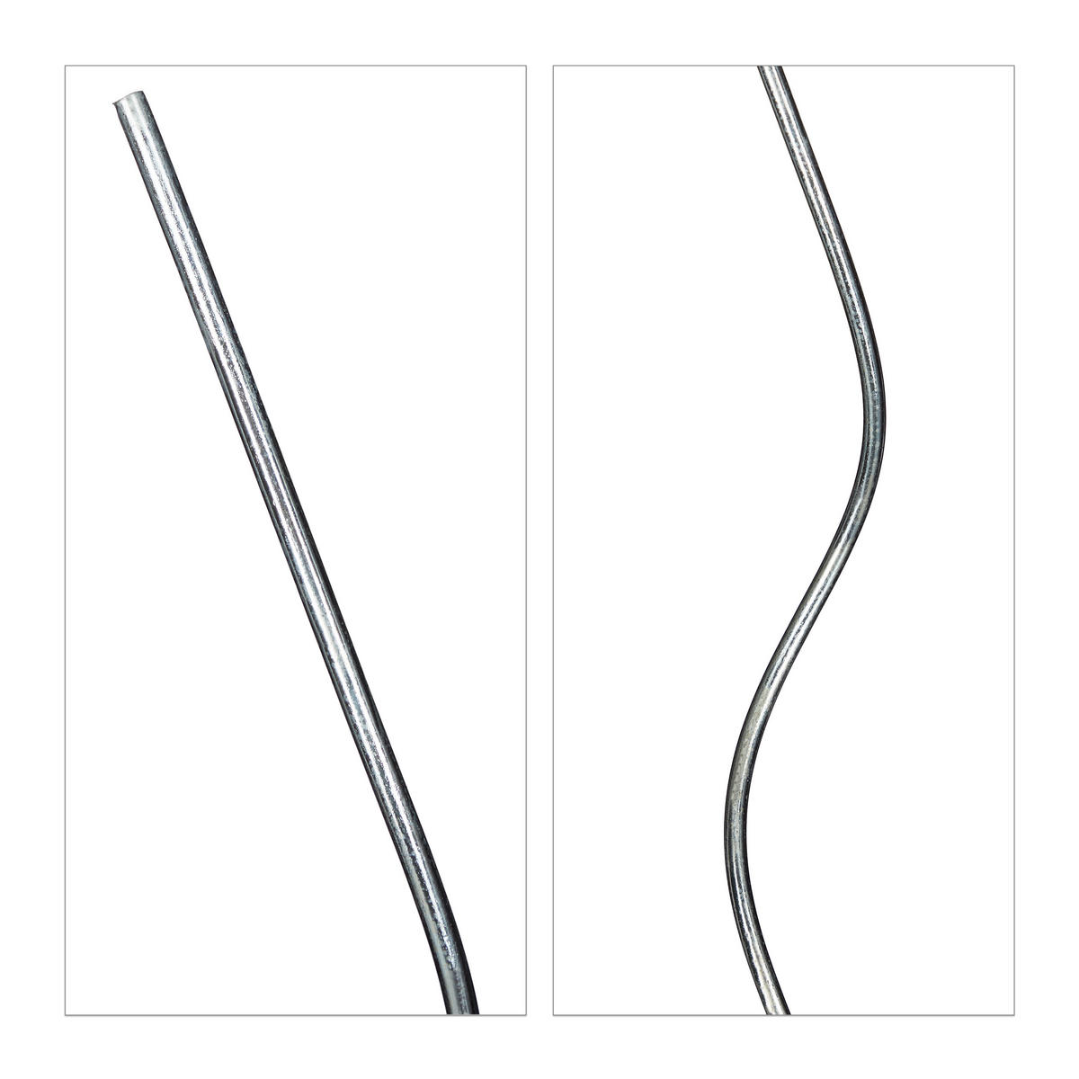 10XSPIRALSTAB - Silberfarben, Metall (3/90/3cm) - Relaxdays