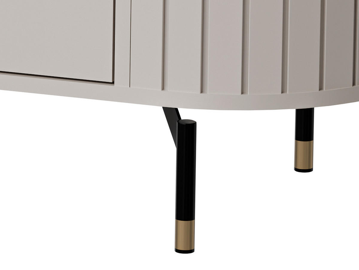 VITRINE Zante 2D2W 01 mit weißer LED Beleuchtung - Goldfarben/Schwarz, Holzwerkstoff/Metall (113/155/40cm) - MIRJAN24