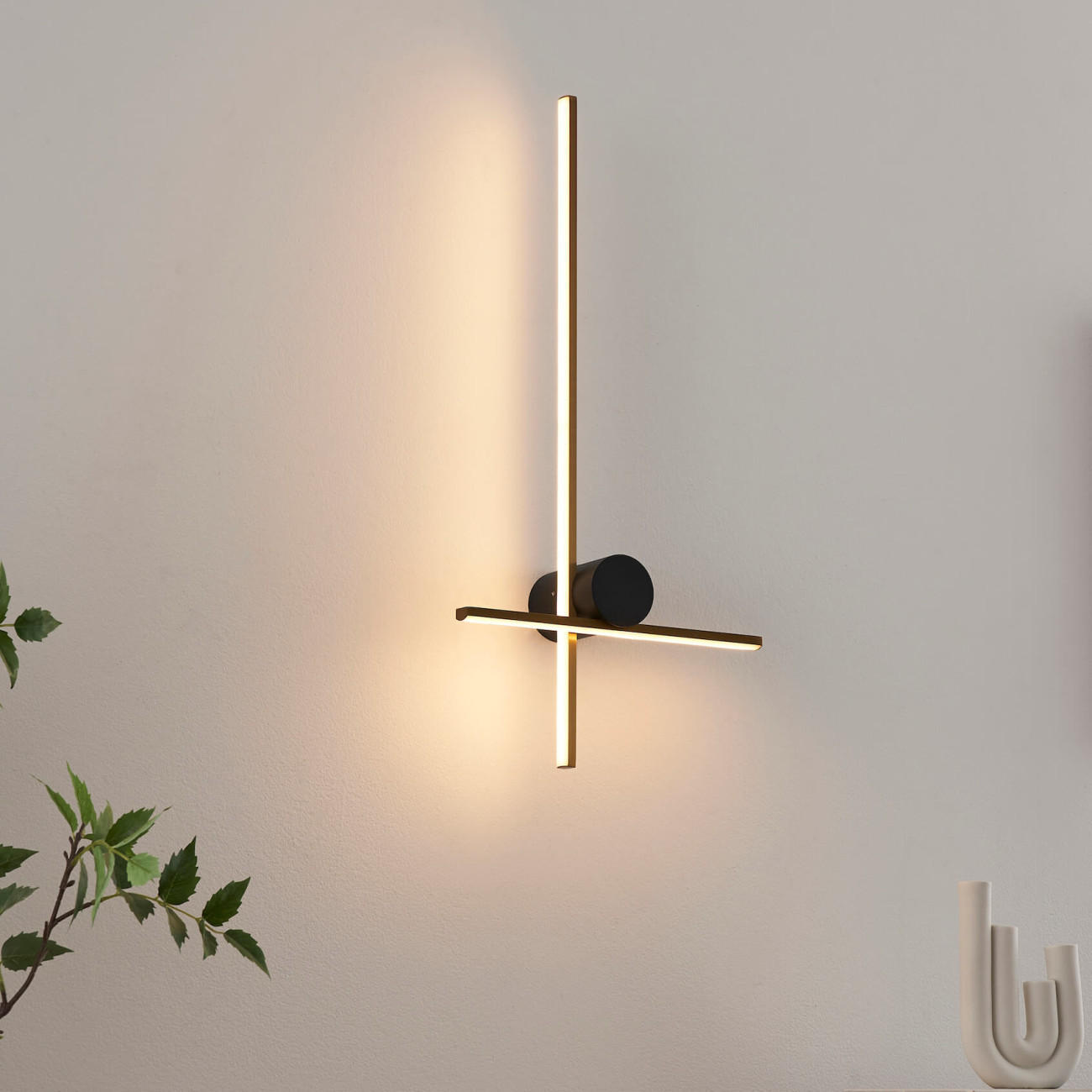WANDLEUCHTE Mallow, Schwarz und gold, 56cm - Goldfarben, Metall (28/56/56cm) - KOSILUM
