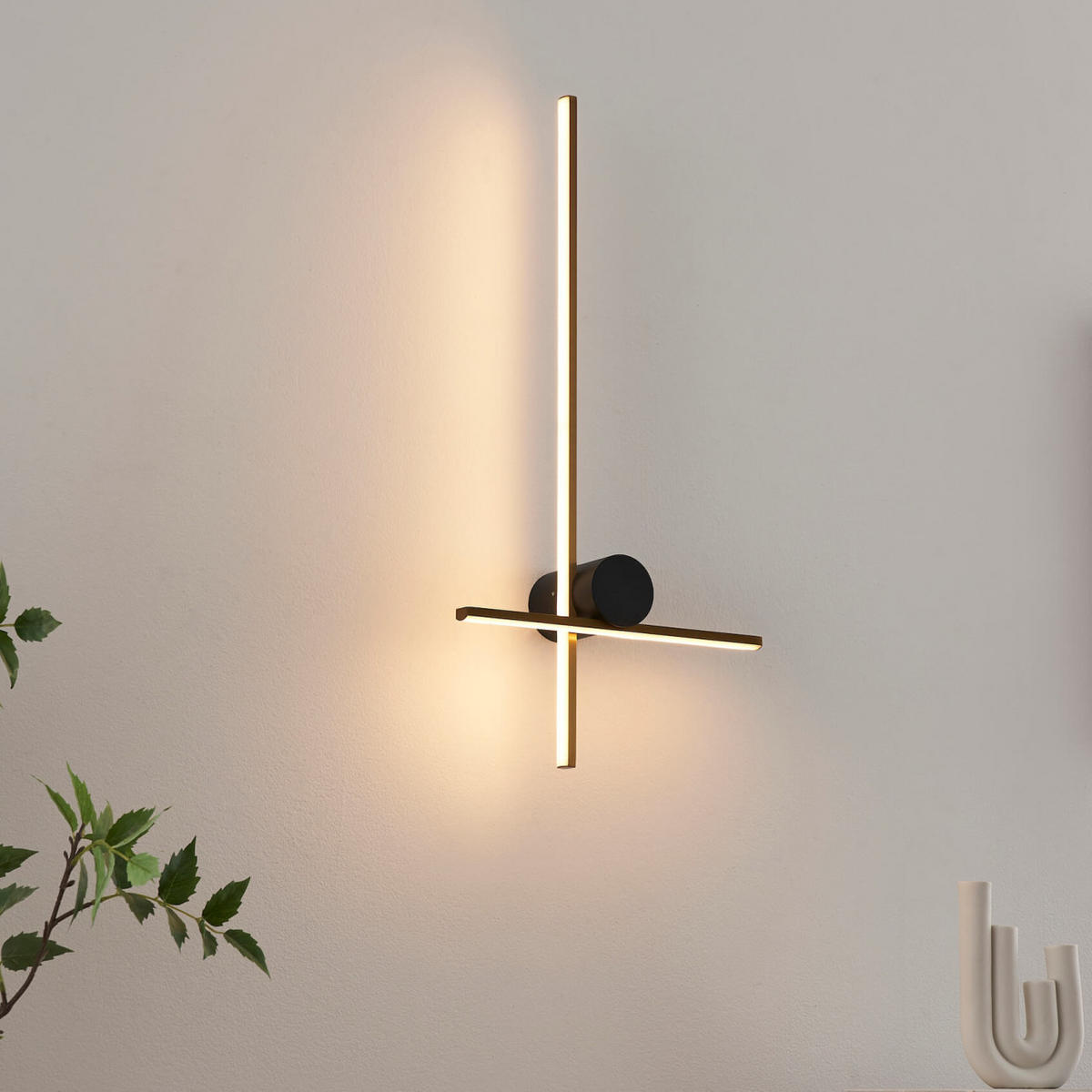 WANDLEUCHTE Mallow, Schwarz und gold, 56cm - Goldfarben, Metall (28/56/56cm) - KOSILUM