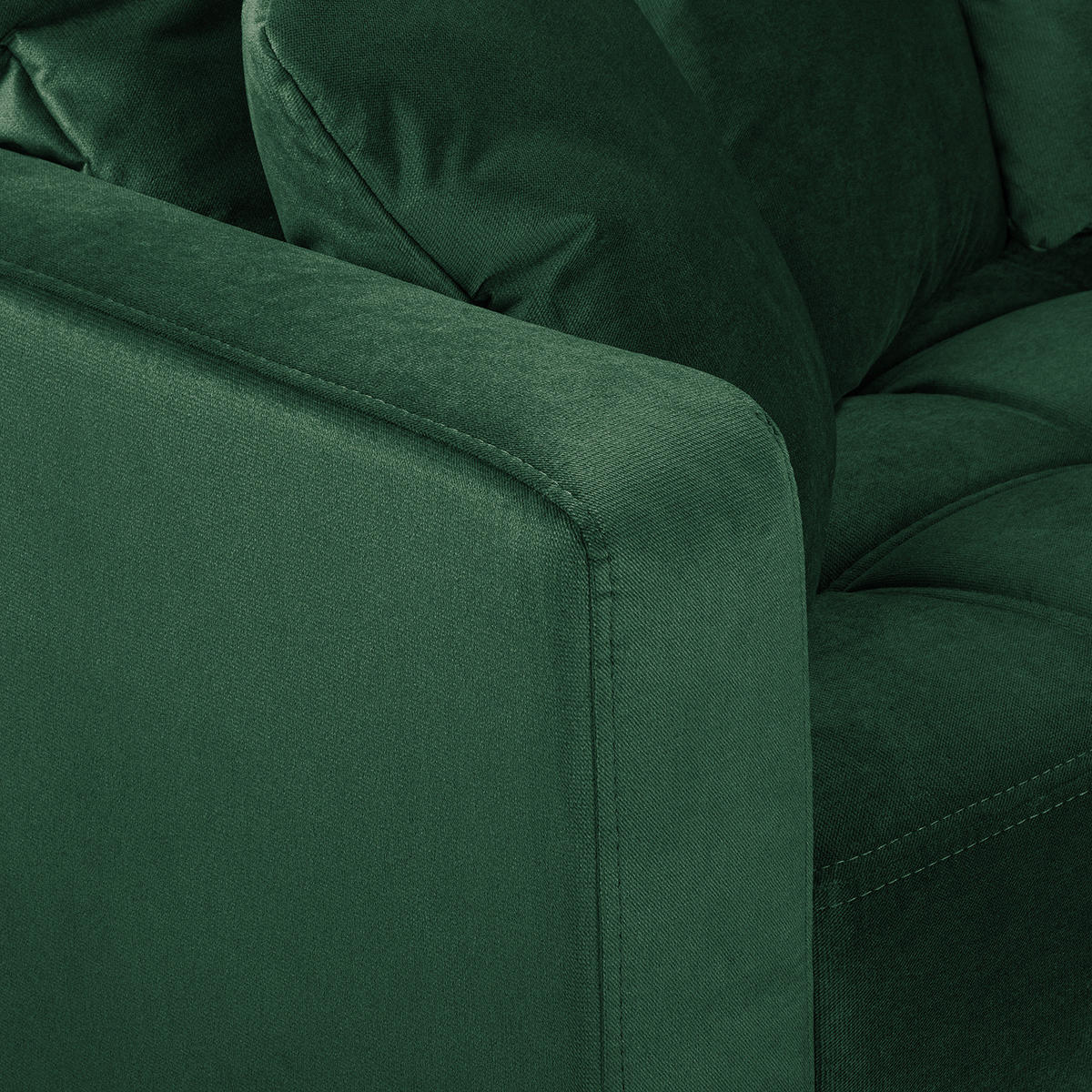 3-SITZER SOFA - Samt - Dunkelgrün, Textil (228/85/90cm) - home24