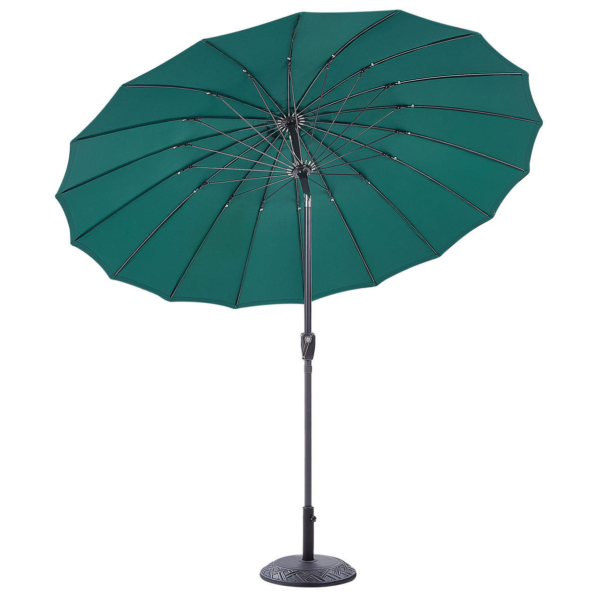 SONNENSCHIRM smaragdgrün 255 cm Baia - Schwarz/Grün, Textil (255/255cm) - Beliani