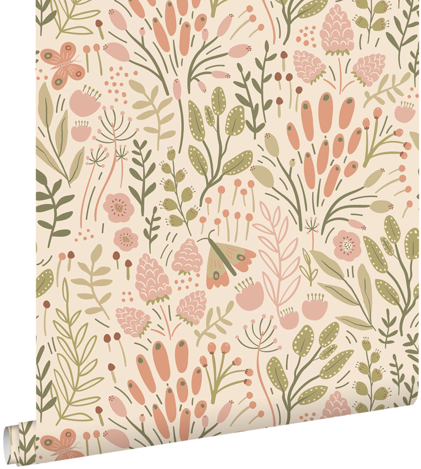 TAPETE Blätter und Blumen 50 x 900 cm - Grün, Papier (50/0.1cm) - ESTAhome