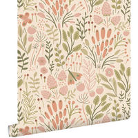TAPETE Blätter und Blumen 50 x 900 cm - Grün, Papier (50/0.1cm) - ESTAhome