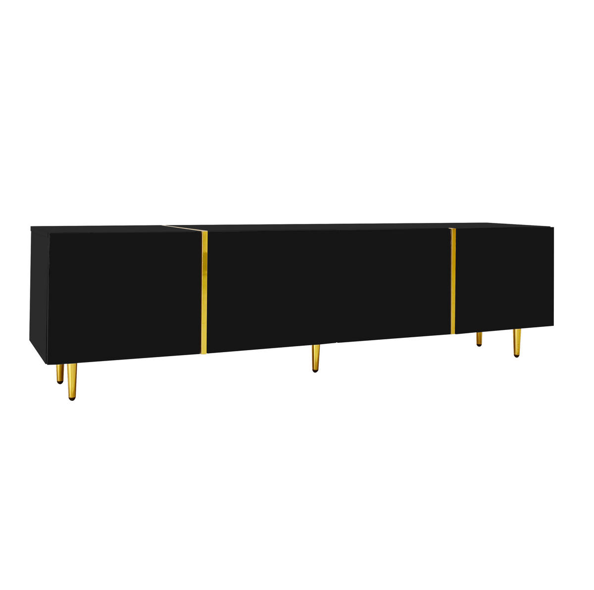 TV-SCHRANK-SET mit Couchtisch 170 cm/100 cm MDF Schwarz Hochglanz 2-tlg. - Schwarz, Holzwerkstoff (60/41.5/100cm) - Beauniv