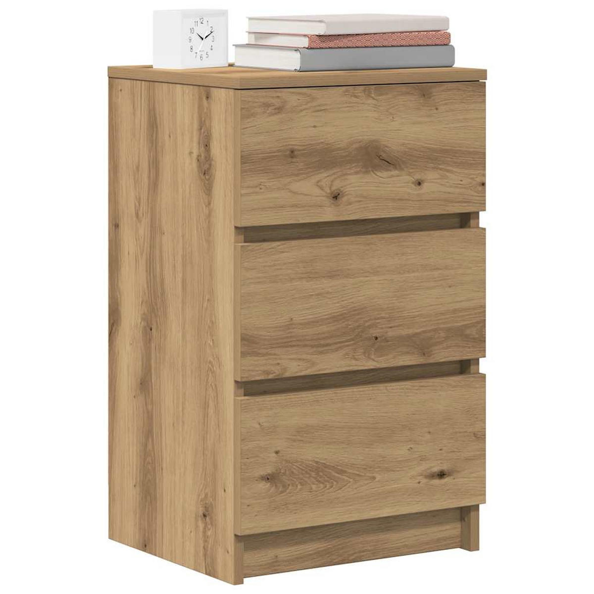 NACHTTISCHE Mit 3 Schubladen 2Er Set Artisan-Eiche 39/35/65 Cm - Braun, Holzwerkstoff (35/65/39cm) - vidaXL