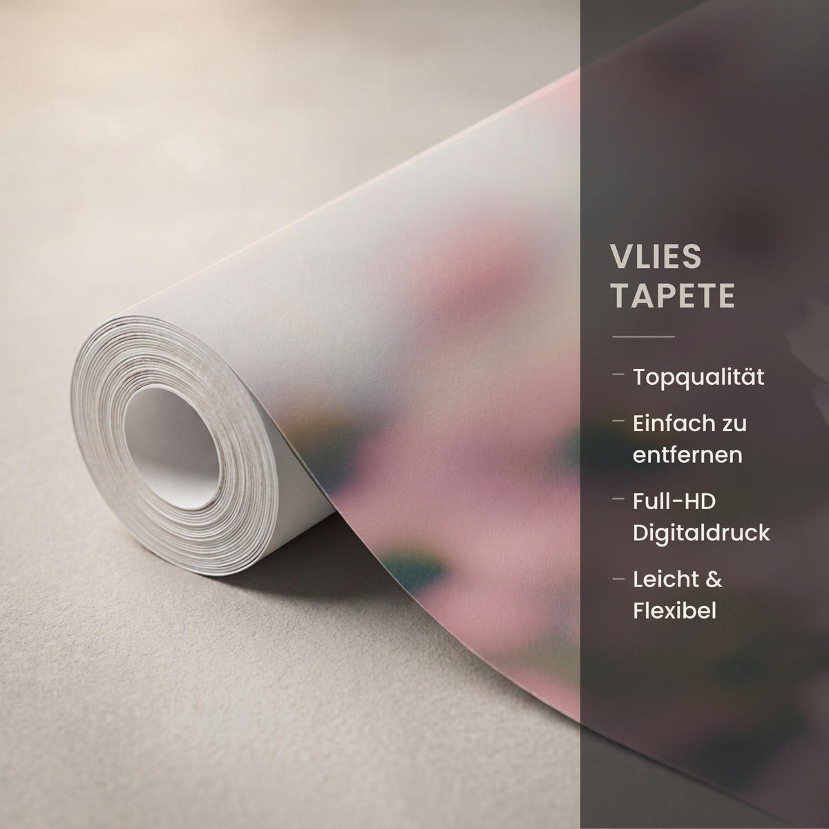 TAPETE - Blumen - Lila - Unscharf - 120x200 cm - Rosa, Papier (120/200cm) - OnlyWow
