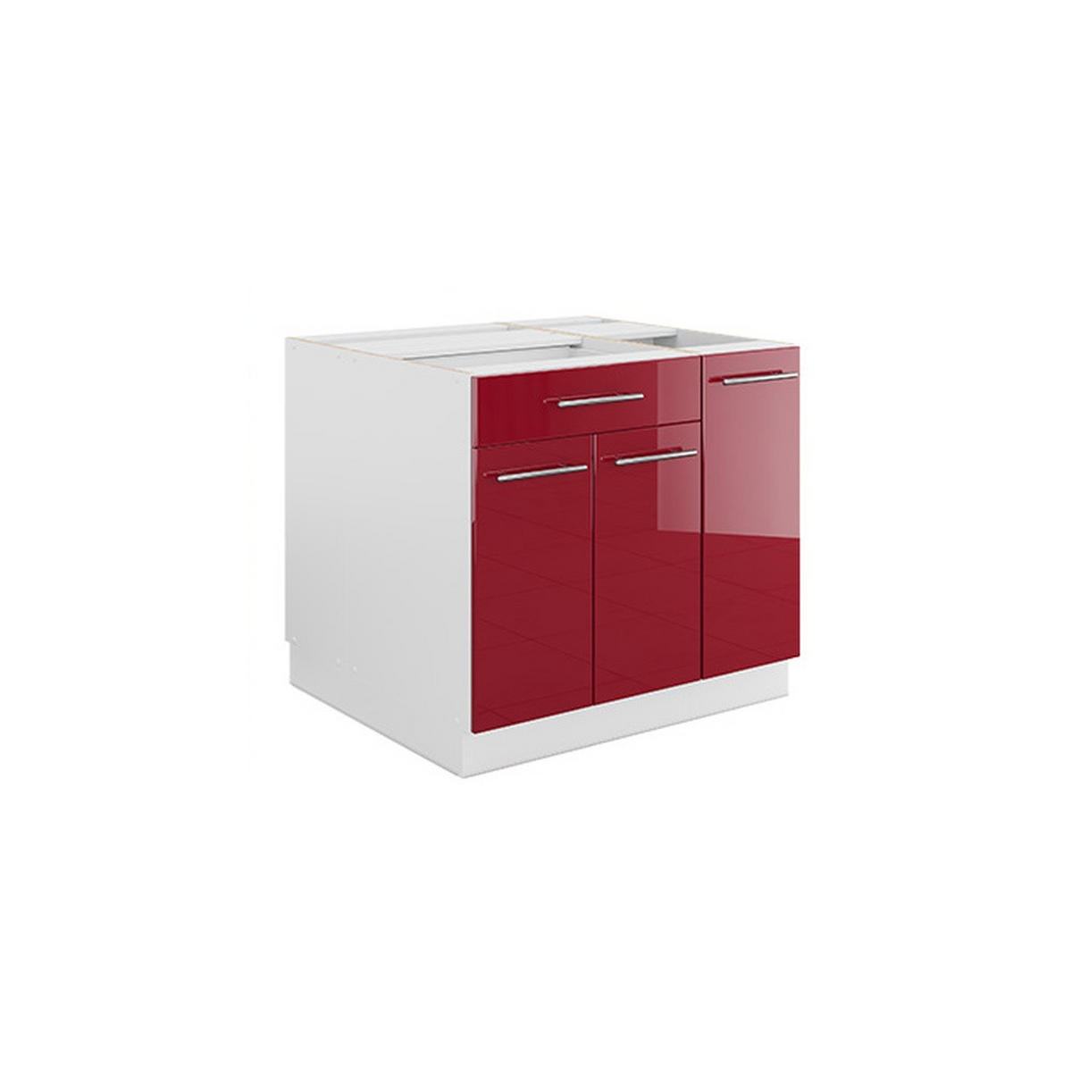 INSULA DE BUCĂTĂRIE Fame-Line Bordeaux lucios/alb 90 cm cu sertar, fara blat - alb/bordo, compozit lemnos (90/82/81.6cm) - Vicco