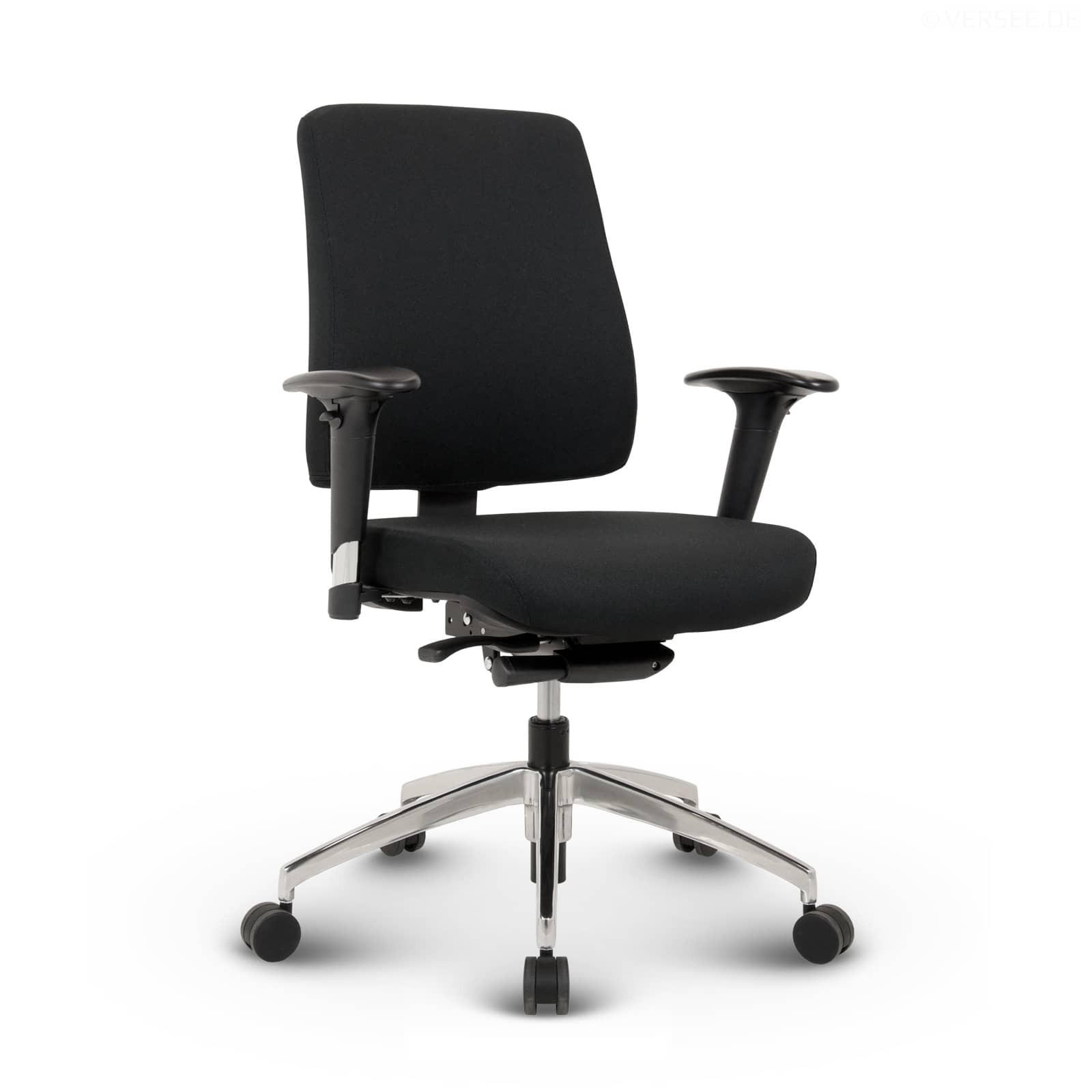 BÜROSTUHL Basic Stoff Schwarz - ergonomisch, 150 kg belastbar, Sitzhöhe 52-64 cm - Schwarz, Kunststoff/Textil (65/103/68cm) - Versee
