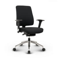 BÜROSTUHL Basic Stoff Schwarz - ergonomisch, 150 kg belastbar, Sitzhöhe 52-64 cm - Schwarz, Kunststoff/Textil (65/103/68cm) - Versee