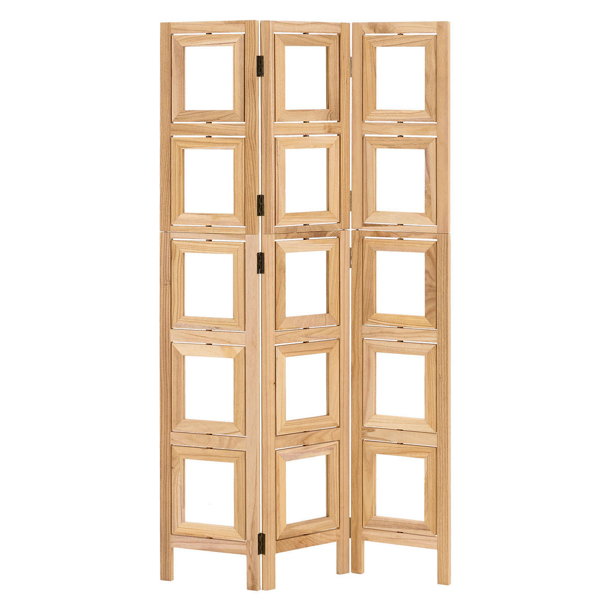 PARAVENT 3-tlg. 93/161 cm Hellbraun Fotowand - Hellbraun, Holz (93/160/2cm) - Homestyle4u