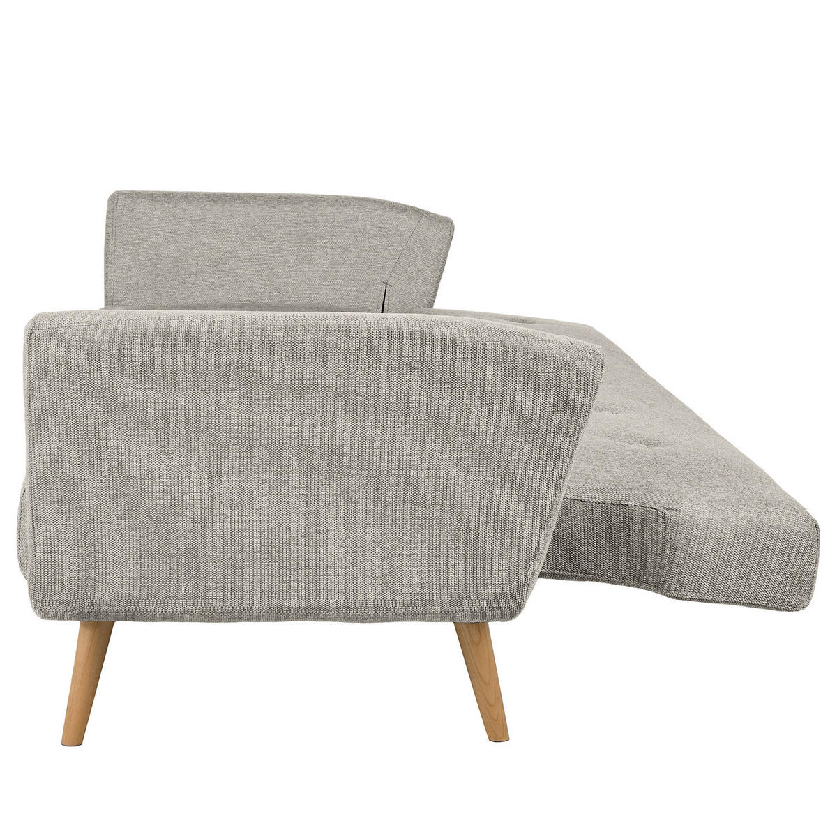 SCHLAFSOFA - Massivholz / Textil - Grau, Holz/Buchenholz (212/79/85cm) - home24