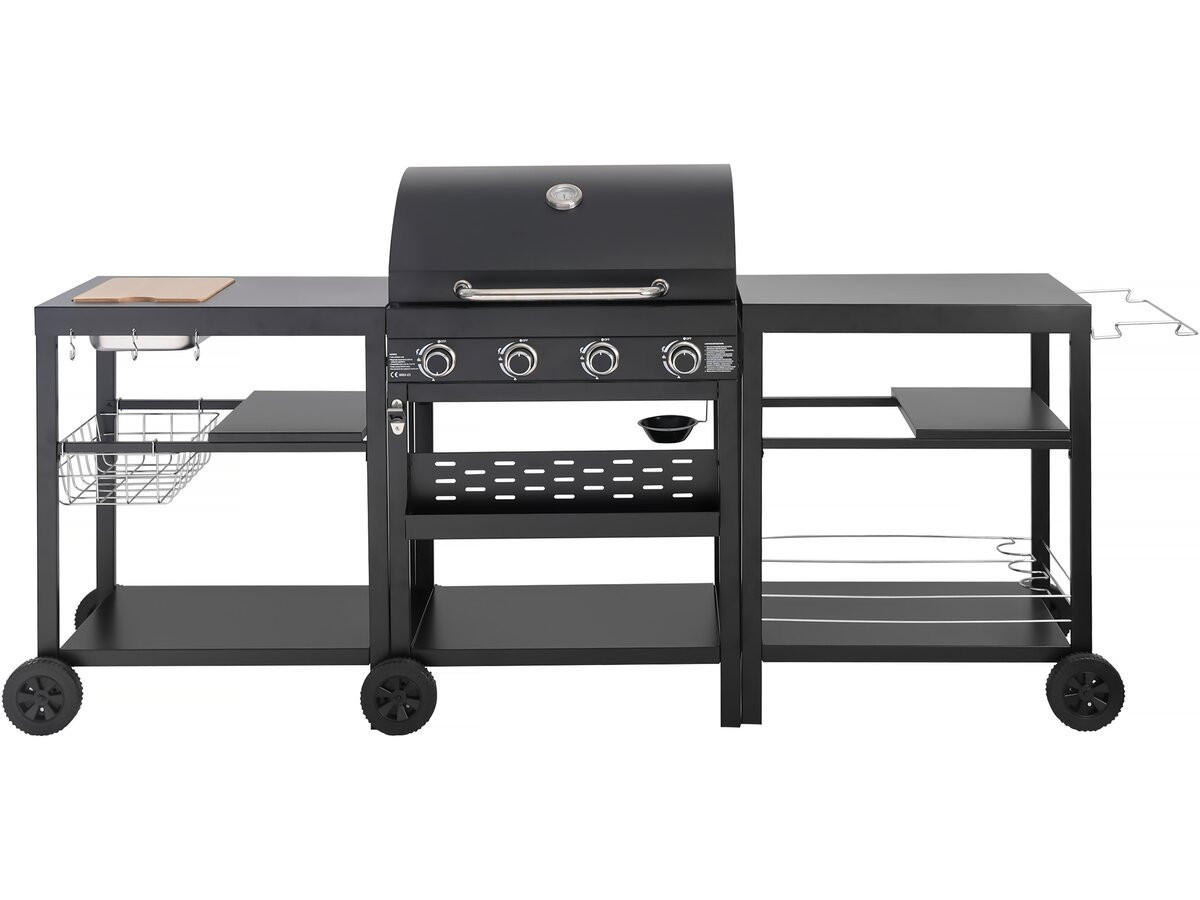 GASGRILL Schwarz - Grau, Metall (53/111/233cm) - Habitat Garten