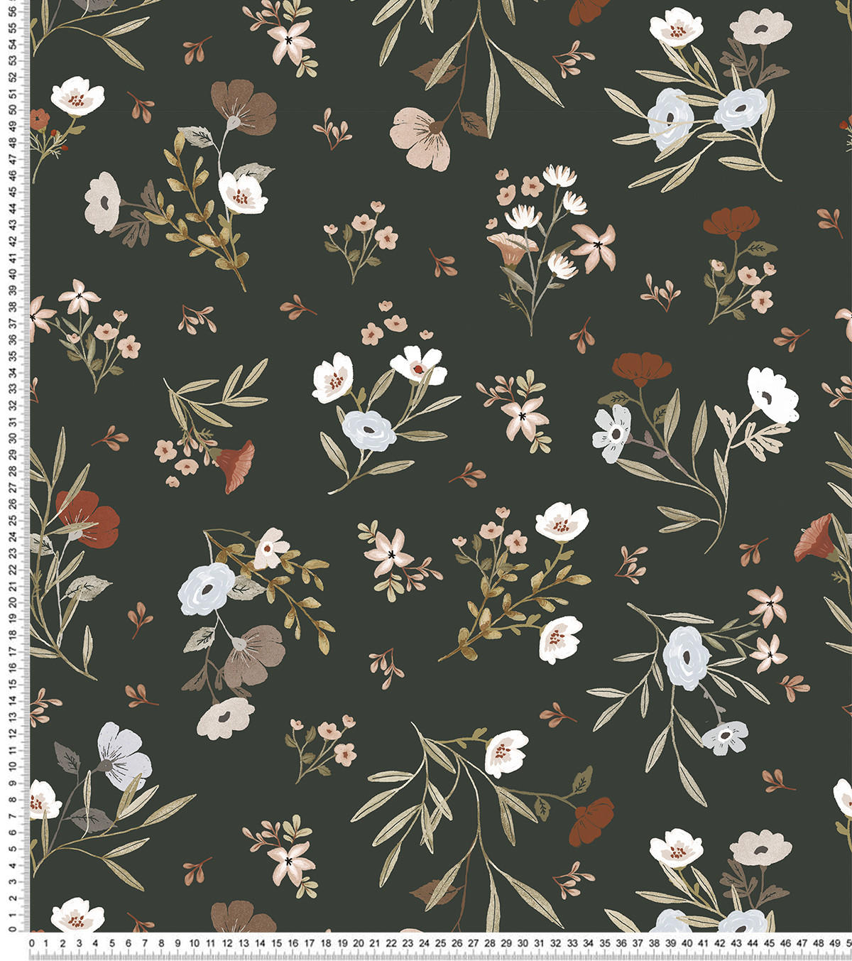 VLIESTAPETE Lilydale Blumen 50 cm x 10 m, dunkelgrün - Dunkelgrün/Grün, Papier (50/1000cm) - Lilipinso