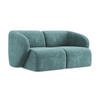 2-SITZER-SOFA Chenille Stoff Blau - Blaugrau/Schwarz, Holzwerkstoff/Kunststoff (174/75/94cm) - LaMiaSofa