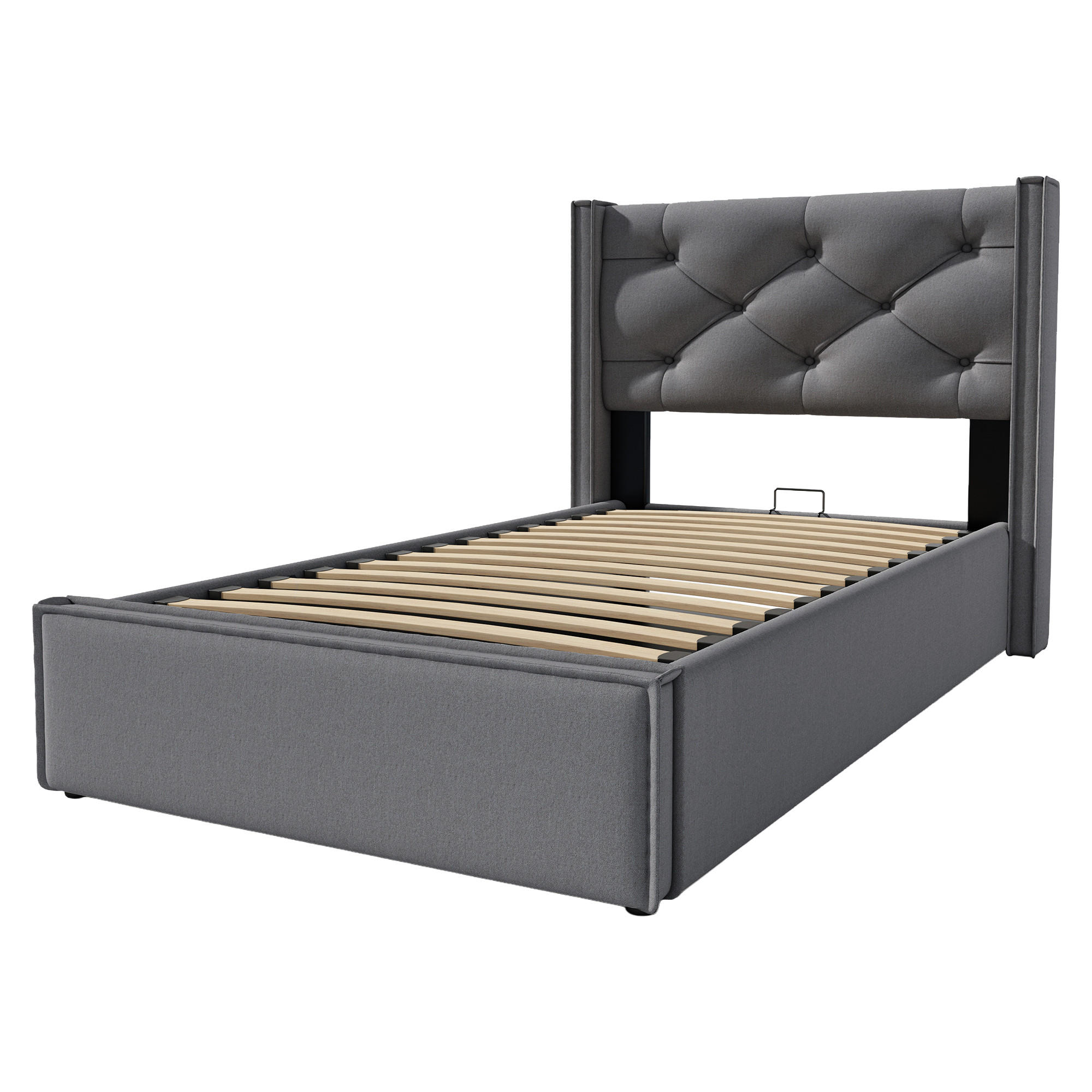 STAURAUMBETT 90/200 cm DE-00257, in Grau, Metallrahmen - Grau, Metall (90/200cm) - ComfortXL