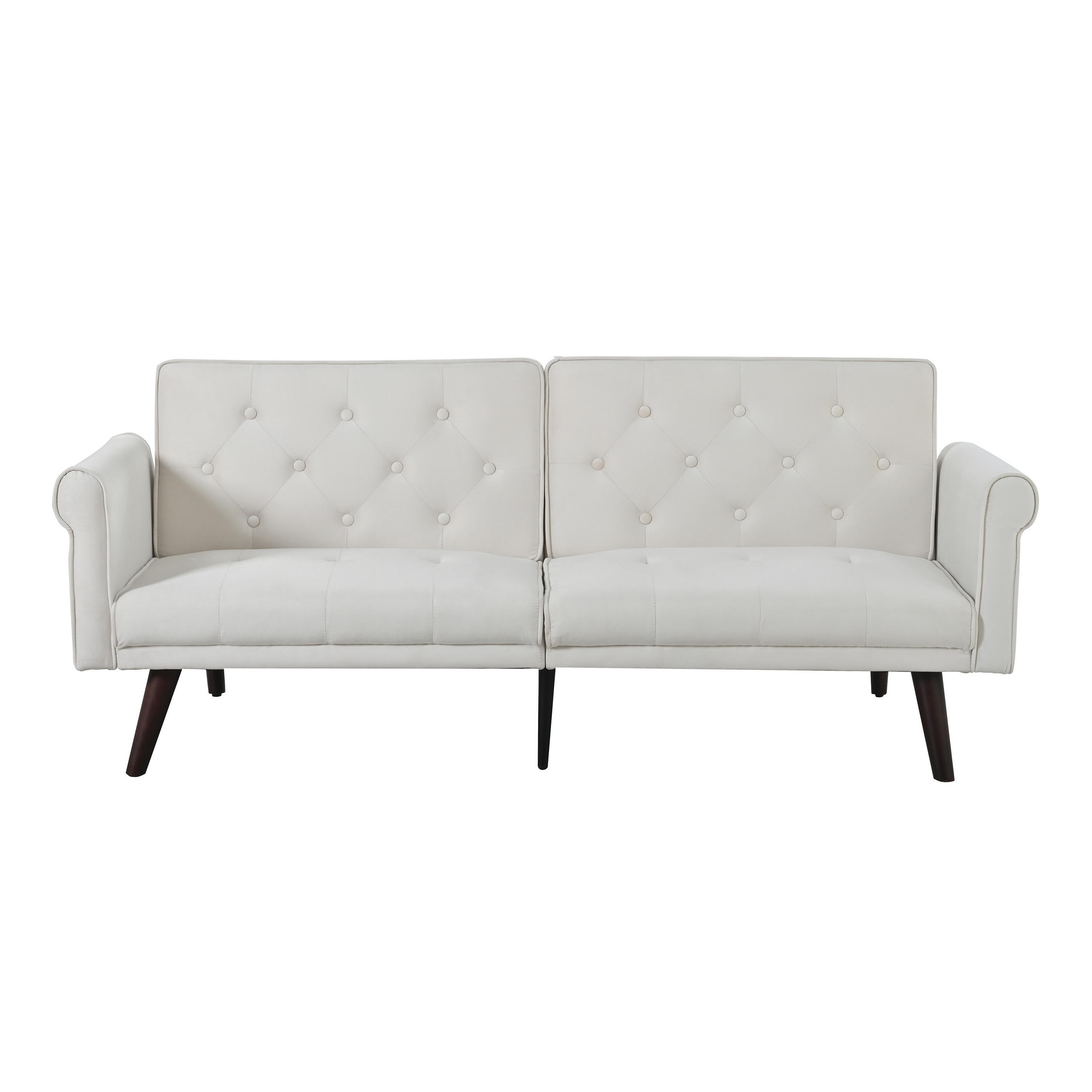 SCHLAFSOFA aus Leinen mit verstellbarer Rückenlehne, beige - Beige, Textil (89/70/164cm) - Luhomfu