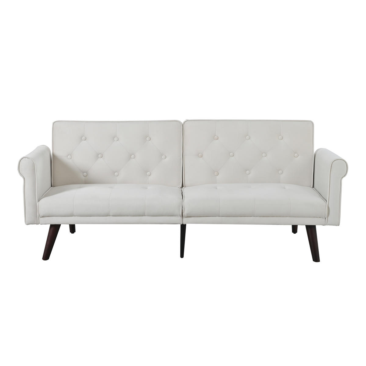 SCHLAFSOFA 150/89/70 cm in Beige Samt mit Verstellbarer Rückenlehne - Beige, Textil (172/70/89cm) - Oxeza