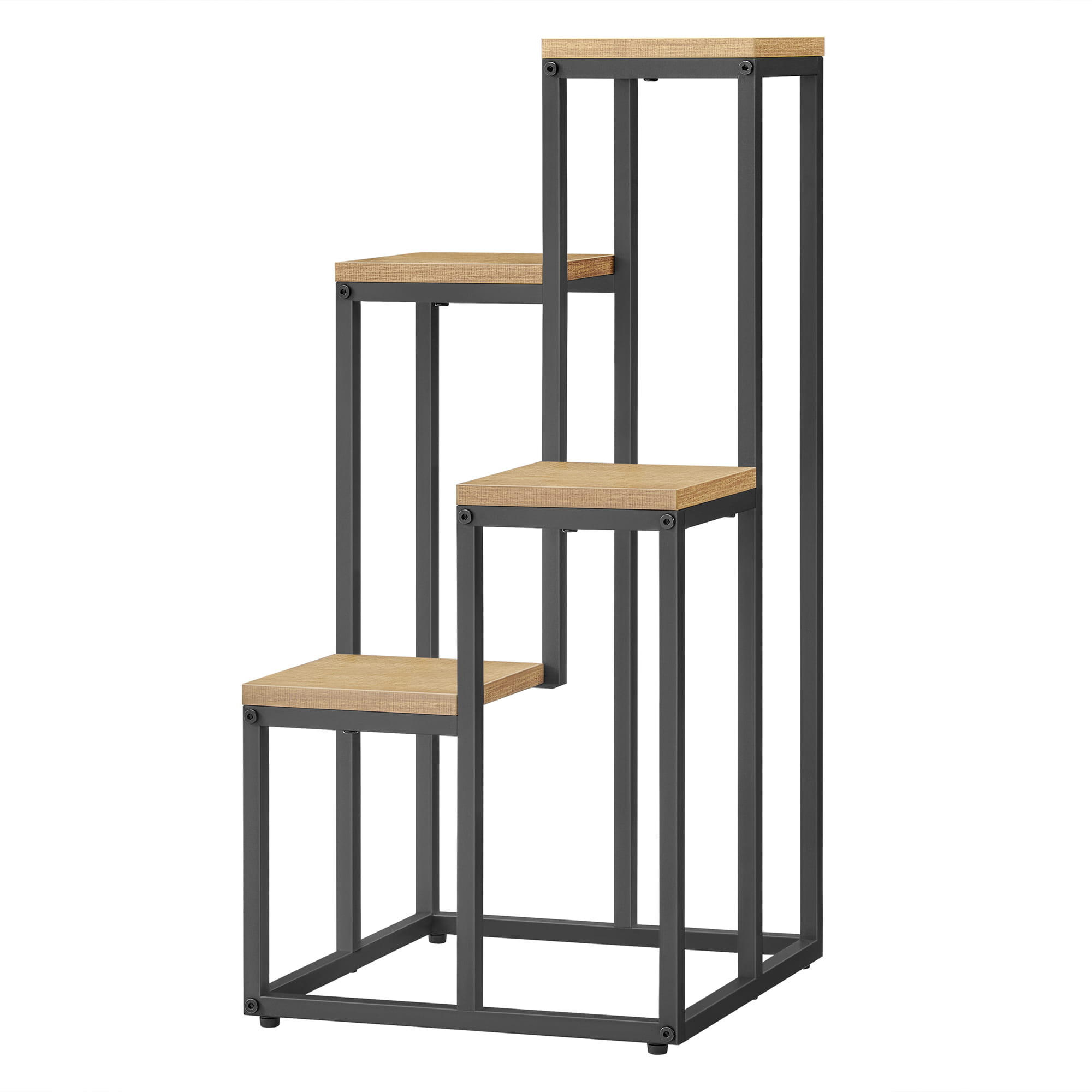 BLUMENSTÄNDER - Eichefarben/Schwarz, Metall (34/34/71cm) - Mat-Haus
