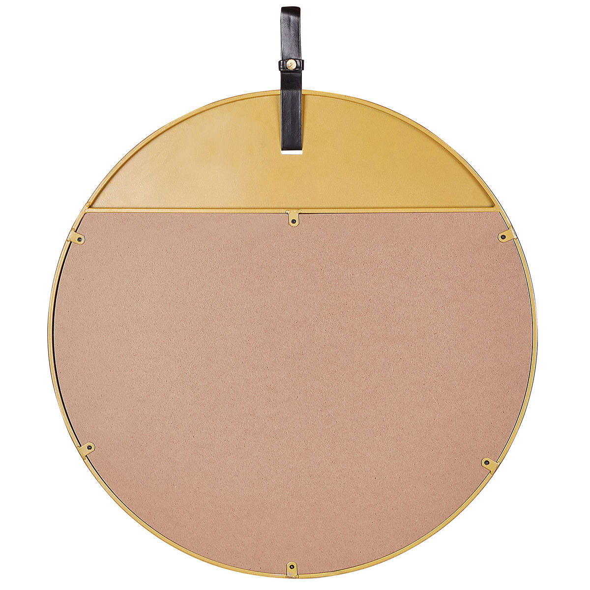 WANDSPIEGEL gold mit Aufhängeband 60 cm Gurs - Goldfarben/Braun, Metall (60/70/2cm) - Beliani