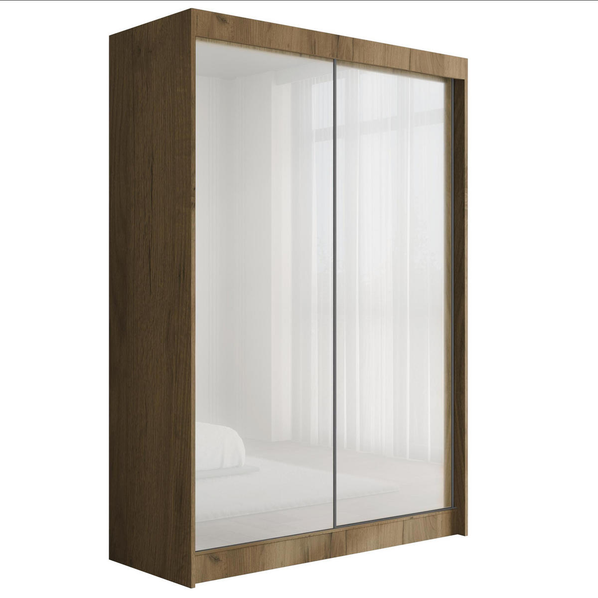 KLEIDERSCHRANK PEKA - 150 cm - Eichefarben|Weiß - Eichefarben/Weiß, Holzwerkstoff (150/215/61cm) - ALTDECOR