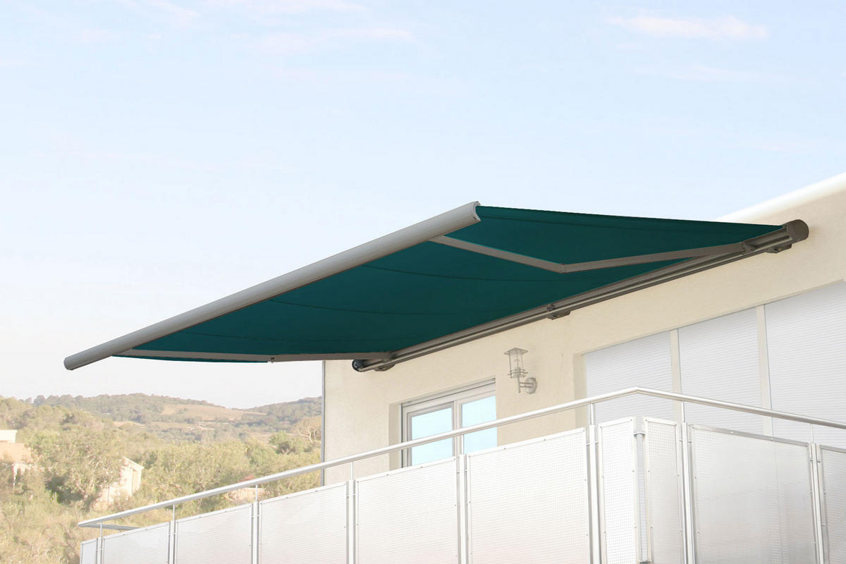 ELEKTRISCHE KASSETTENMARKISE Blau, Grün, Grau - Blau/Grau, Textil (400/23/300cm) - MCW