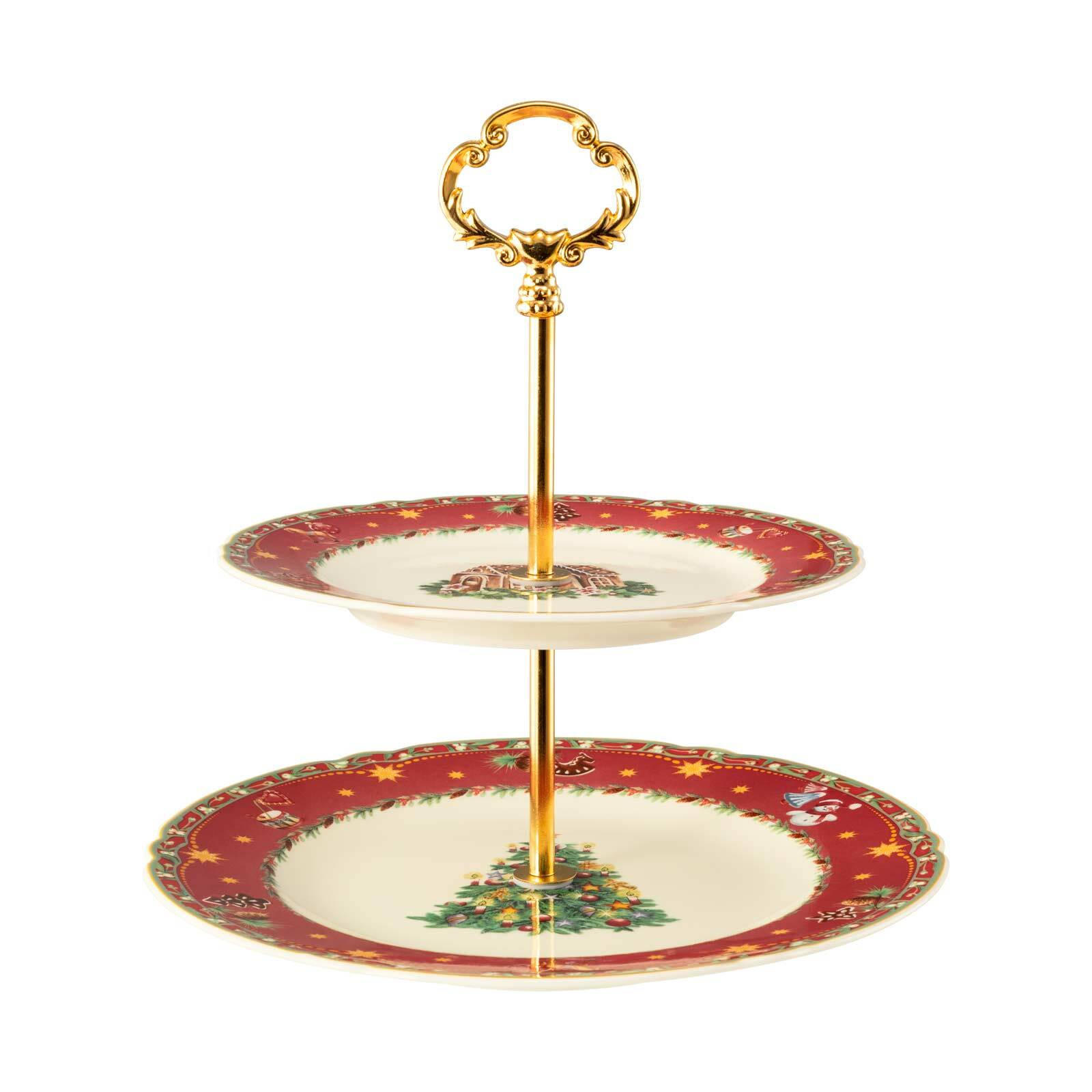 ETAGERE Marieluise Elfenbein Weihnachtsnostalgie bunt ø 25 cm - Multicolor, Keramik (25/25cm) - Seltmann Weiden