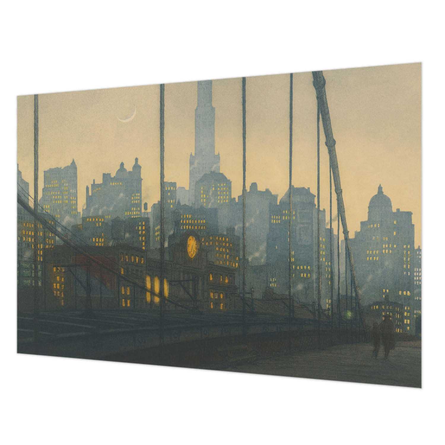 FOTOTAPETE 152x104 cm - Abendpanorama - Grau, Textil (152/104cm) - Wallfluent
