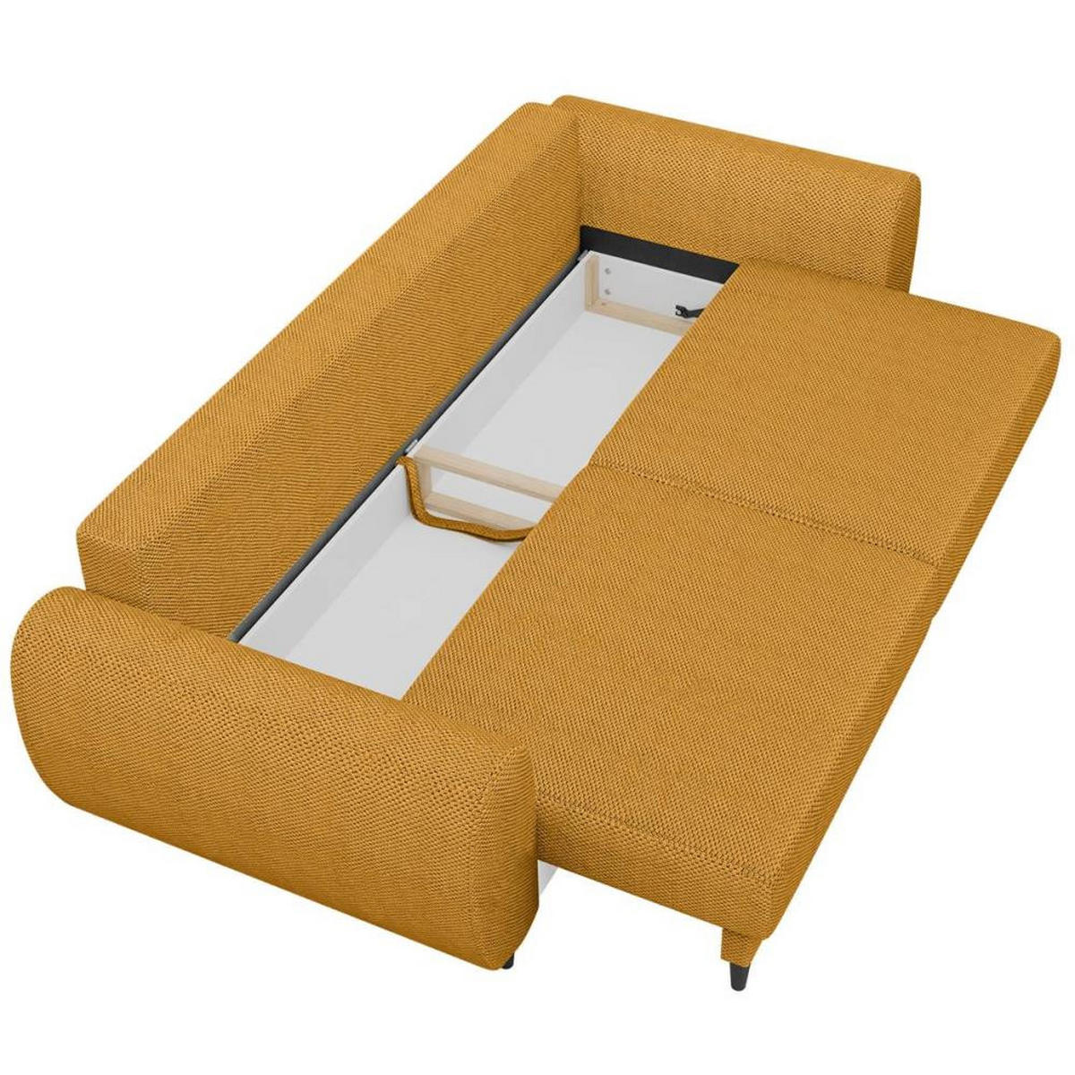 3-SITZER SCHLAFSOFA Cortez gelb - Gelb/Schwarz, Textil (251/76/95cm) - Beautysofa