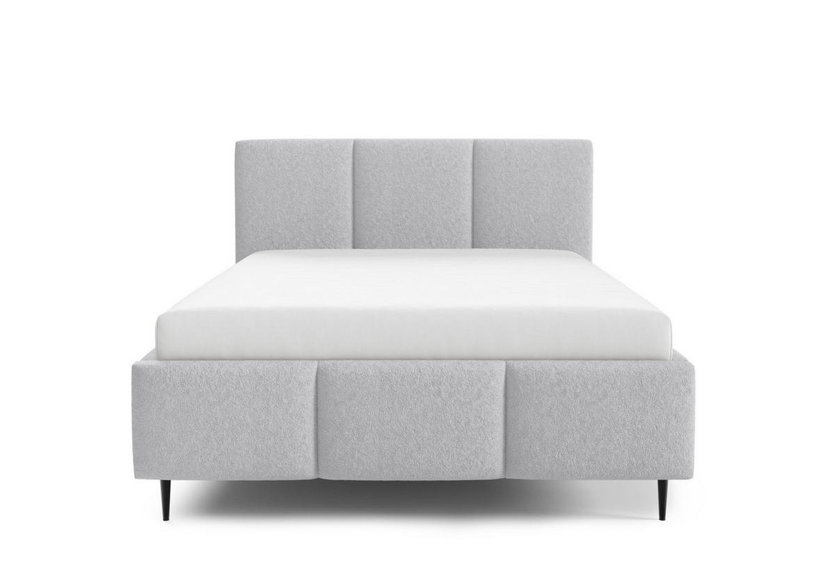 POLSTERBETT Miami Komplettset - Hellgrau, Holzwerkstoff/Textil (140/200cm) - Fun Möbel