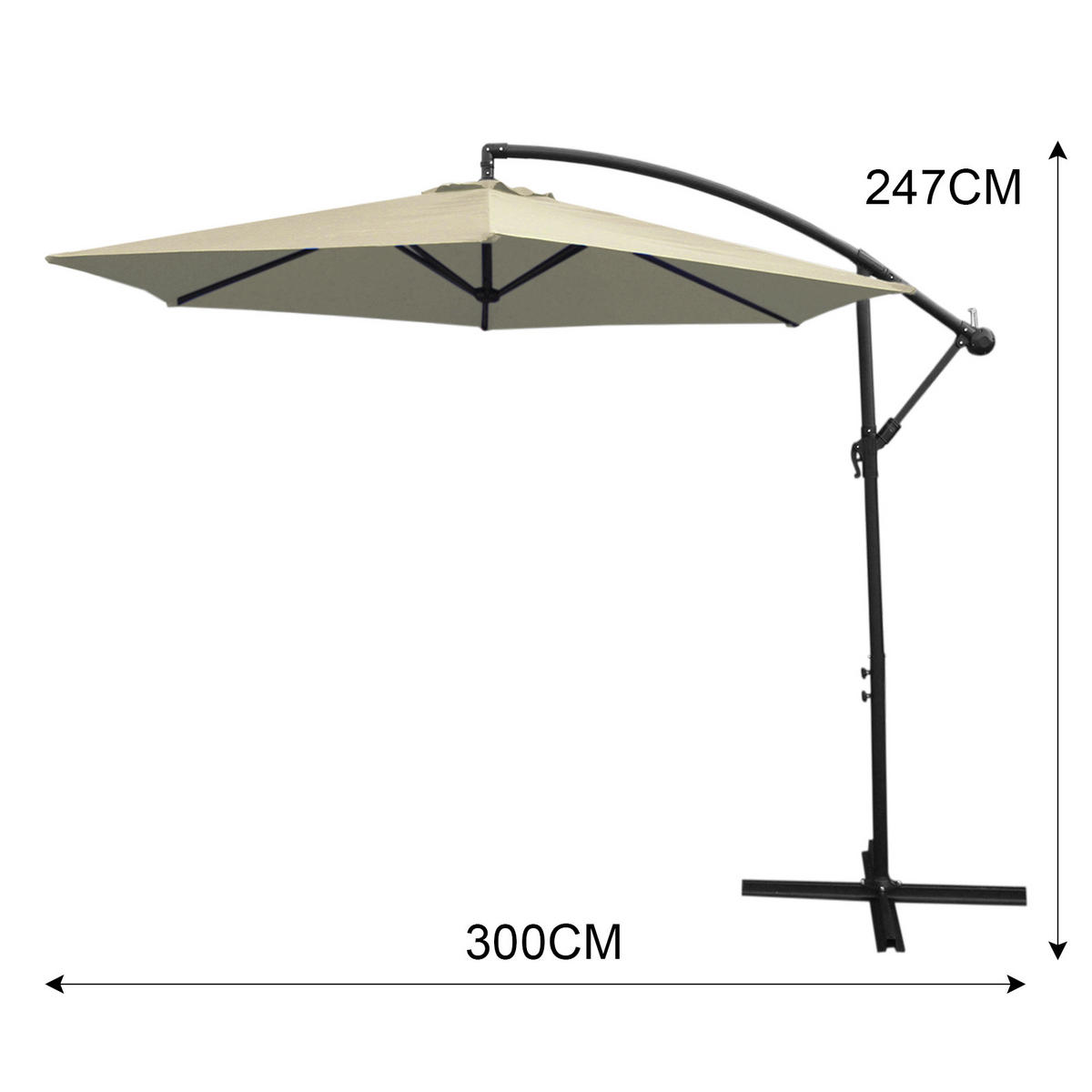 SONNENSCHIRM 3M - Creme - Creme, Textil/Metall (300/300cm) - Monstershop