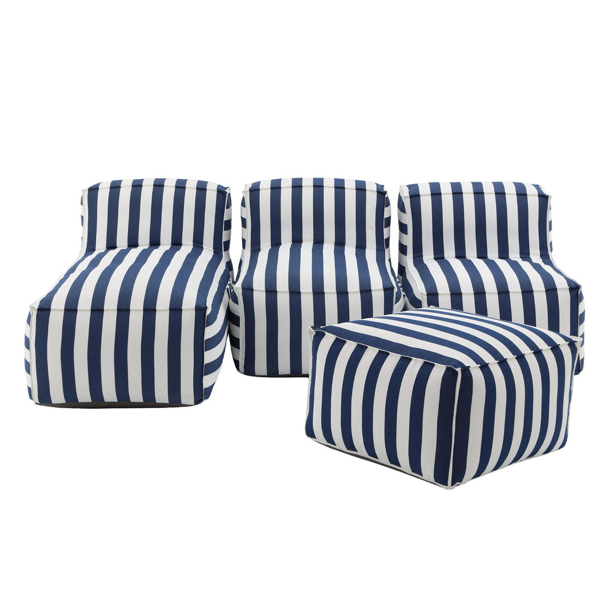 GARTENLOUNGE-SET SOFT SET 3 Blau - Blau, Textil - Muffo