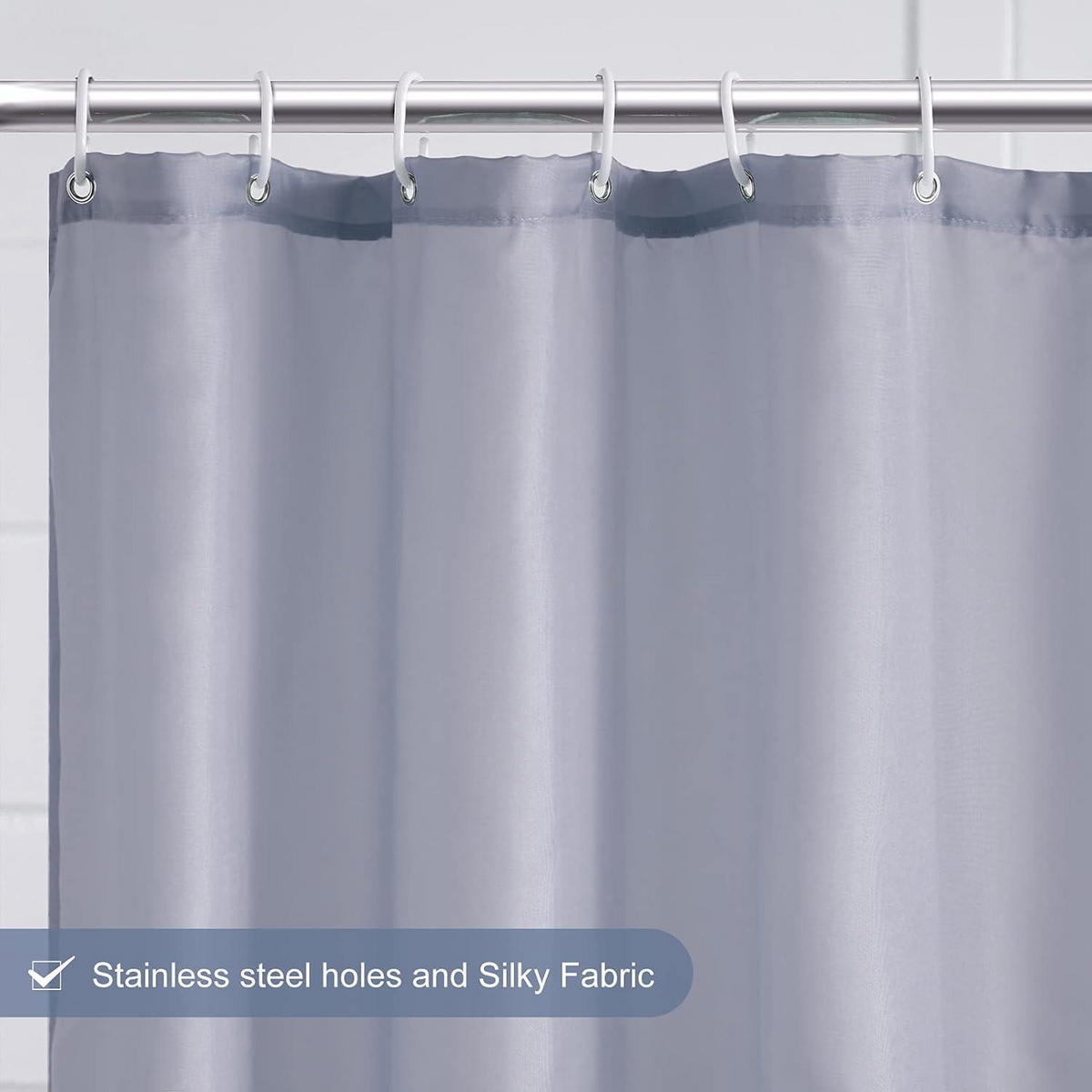 DUSCHVORHANG Grau Blau 200 x 200 cm - Blau, Textil (200/200cm)