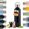 TRINKFLASCHE Leni 1000 ml, inkl. Teesieb und Sportdeckel - Schwarz, Metall (1L) - Blumtal