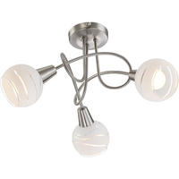 LED DECKENLEUCHTE Metall Silber - Silberfarben, Glas (39/39/24.6cm) - Globo Lighting