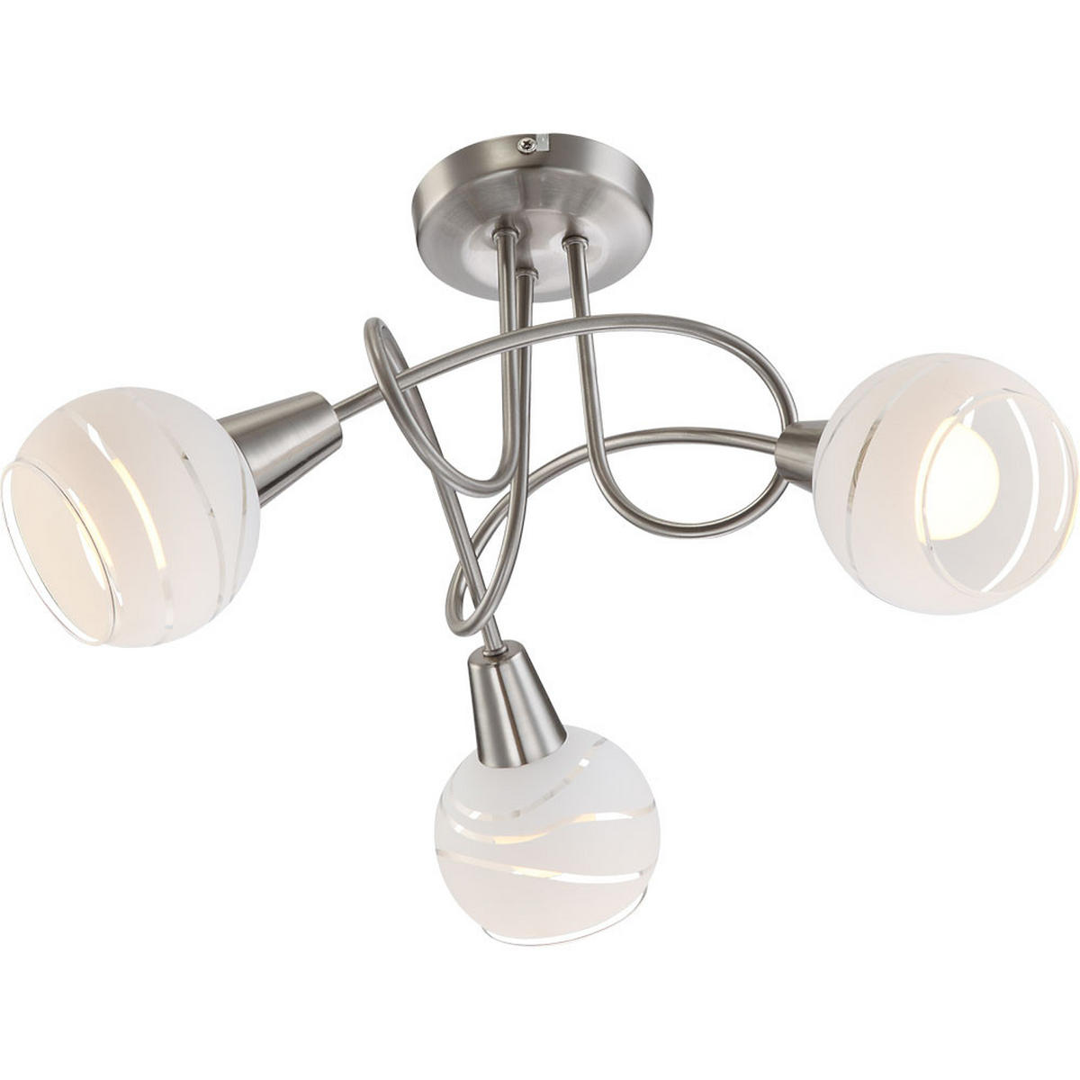 LED DECKENLEUCHTE Metall Silber - Silberfarben, Glas (39/39/24.6cm) - Globo Lighting