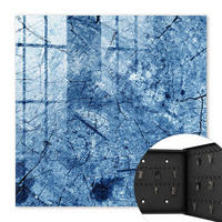 SCHLÜSSELBOX Schwarz 30x30 cm- Türöffnung nach rechts - Blaue Textur - Blau, Metall (30/30/5cm) - TULUP