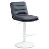 BARHOCKER Samt dunkelgrau - Dunkelgrau/Weiß, Textil/Metall (42/94/56cm) - CLP