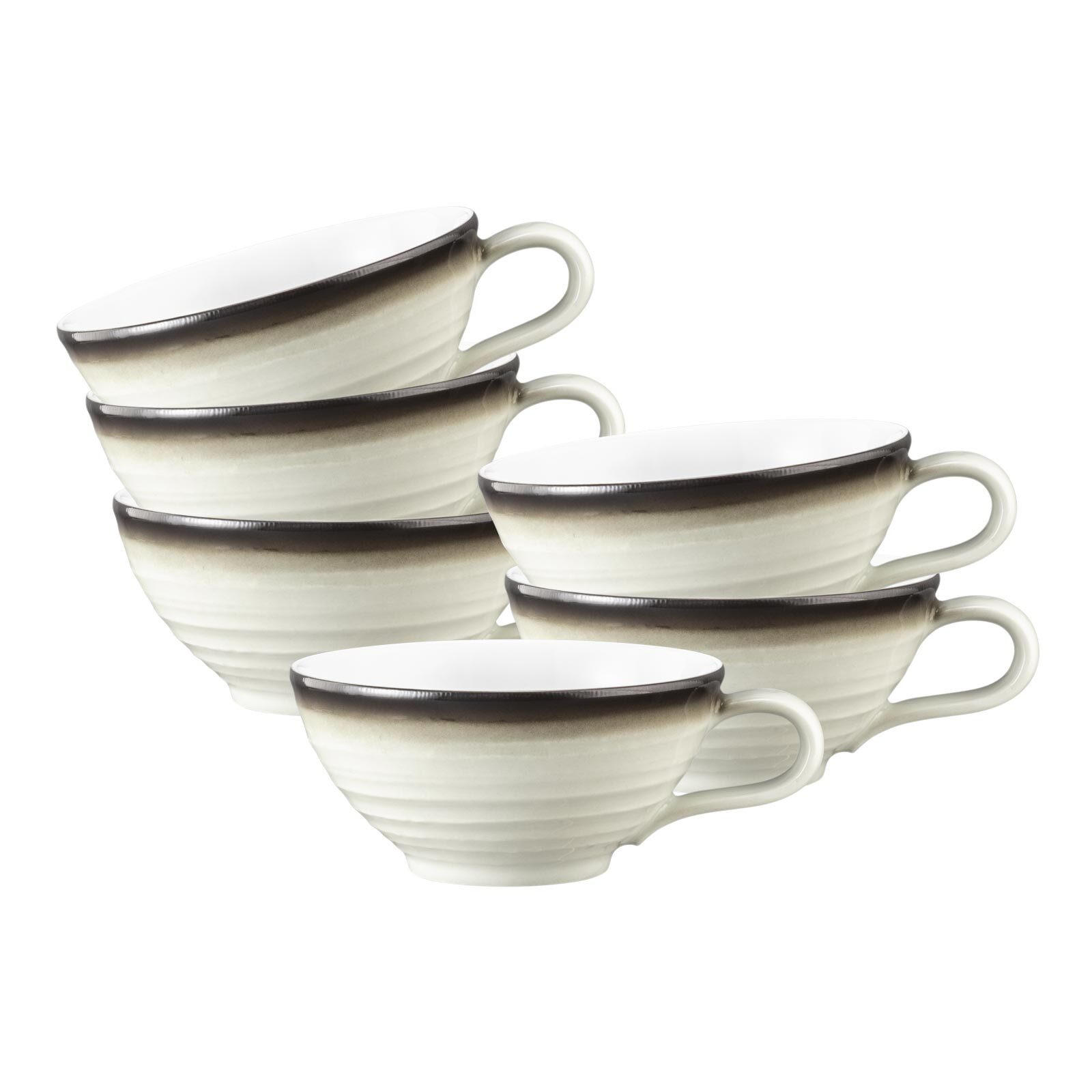 TEETASSEN Terra Corso 140 ml 6er Set - Anthrazit, Keramik (0.14L) - Seltmann Weiden
